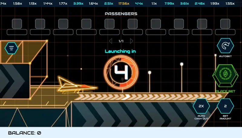 Thunder Crash crash game gameplay screenshot by Qora